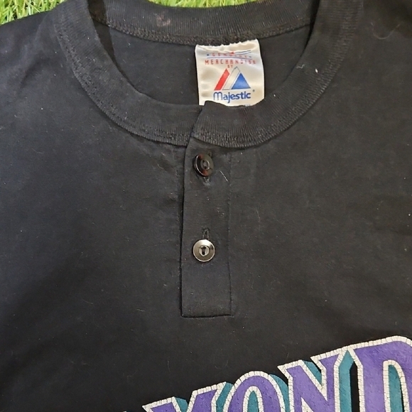 Majestic Black Diamond Backs Men's Tee MLB Baseball Vintage - Picture 4 of 6